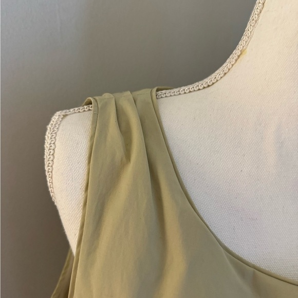 NWT Banana Republic Sleeveless Dress in Light Beige Ruched on Side Size 14 - Picture 3 of 13